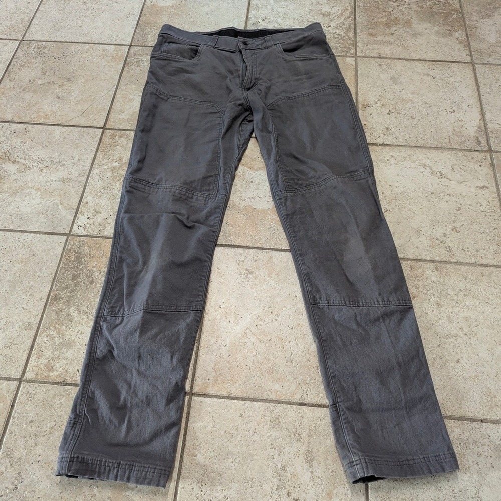 Origin USA Mens Canvas Straight Leg Double Knee Work Pants Blue-Gray 34x34